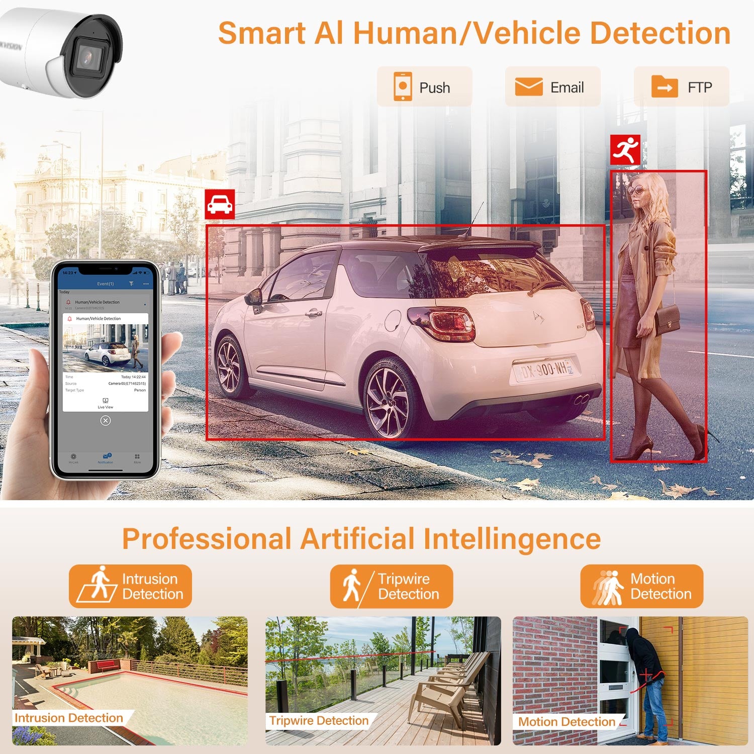 Hikvision 4MP Acusense Smart Hybrid Light wide angle DS-2CD2043G2-LI2U