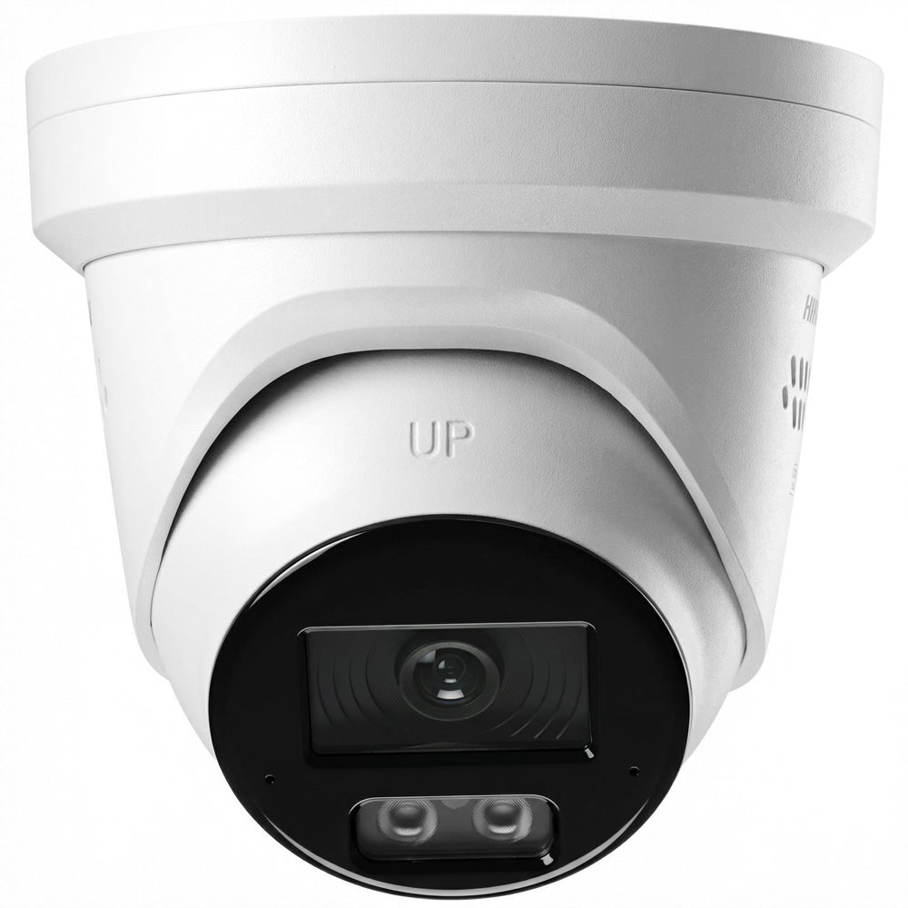 Hikvision 12MP UHD AcuSense Turret Camera Active Strobe Light & Audio Alarm Smart Hybrid Light Dual-Mic Speaker Hik-AI ISP
