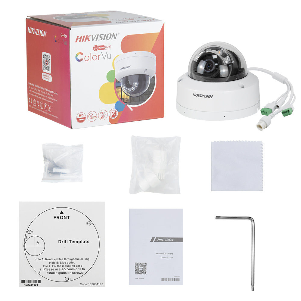 Hikvision 8MP Vandal Dome DS-2CD2187G2H-LISU IP Camera Smart Hybrid Light w/MIC