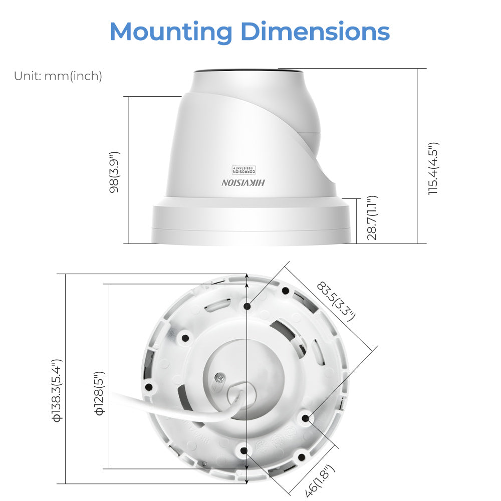 Hikvision HikAI-ISP 4MP DS-2CD2347G3-LI2UY ColorVu3.0 AcuSense 3.0 Smart Light PoE Smart Hybrid Light IR Turret IP Camera