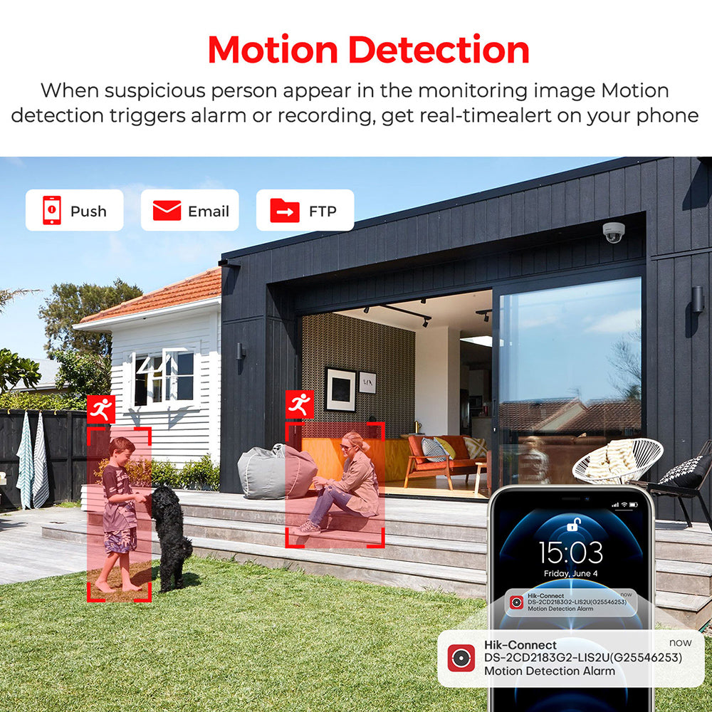 Hikvision DS-2CD2183G2-LI(S)(2U) 8MP PoE Security Camera with Dual Mic/Audio, 98ft Smart Hybrid Night Vision, 108° FOV, MicroSD (512GB), AcuSense, IP67 IK10