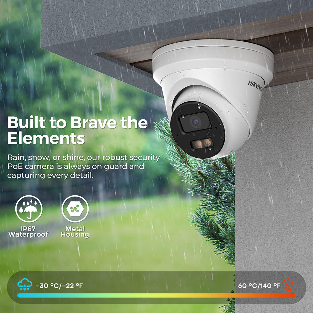 Hikvision 8MP 4K Acusense Smart Hybrid Light Eyeball POE Network IP Camera DS-2CD2383G2-LI2U Built-in mic night vision WDR