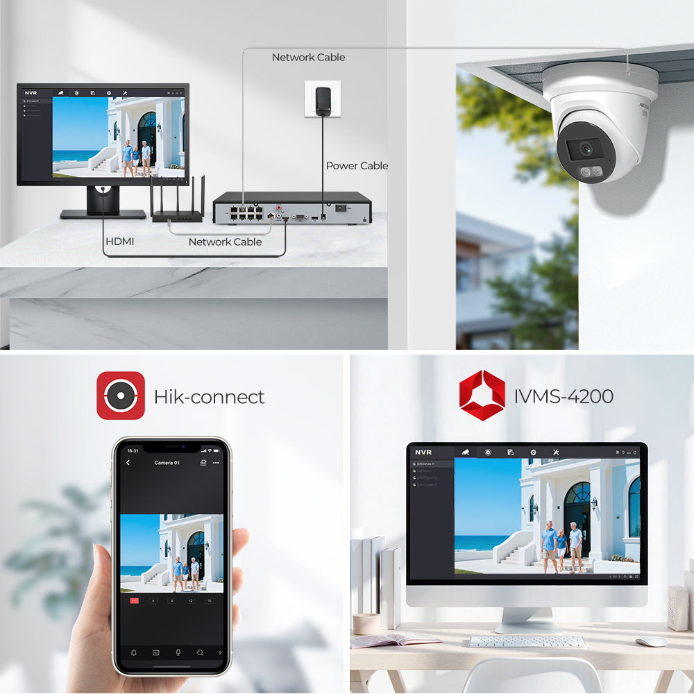 Hikvision HikAI-ISP 4MP Blck Turret DS-2CD2347G3-LI2UY ColorVu3.0 AcuSense 3.0 Smart Light PoE Smart Hybrid Light IR IP Camera