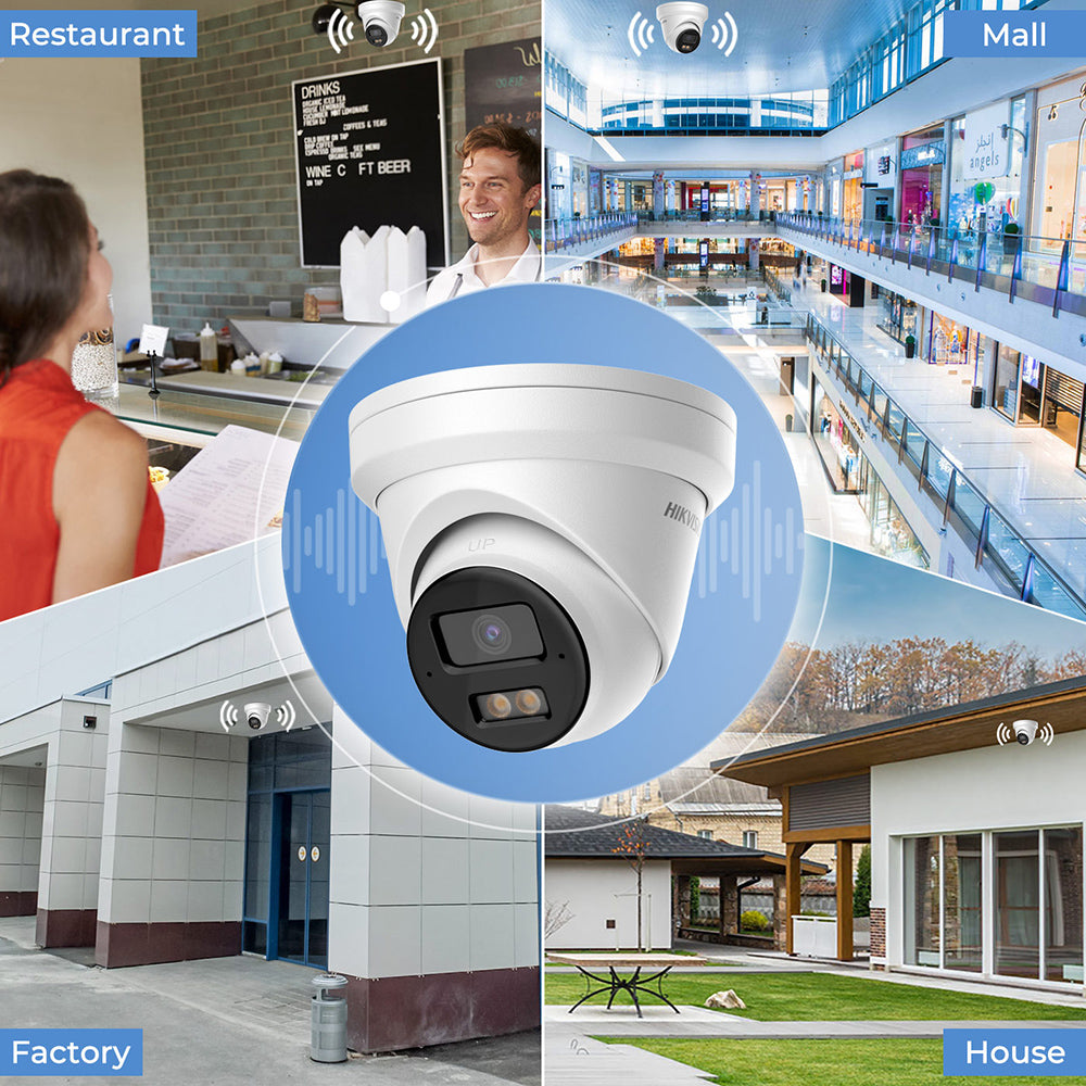 Hikvision 8MP 4K Acusense Smart Hybrid Light Eyeball POE Network IP Camera DS-2CD2383G2-LI2U Built-in mic night vision WDR