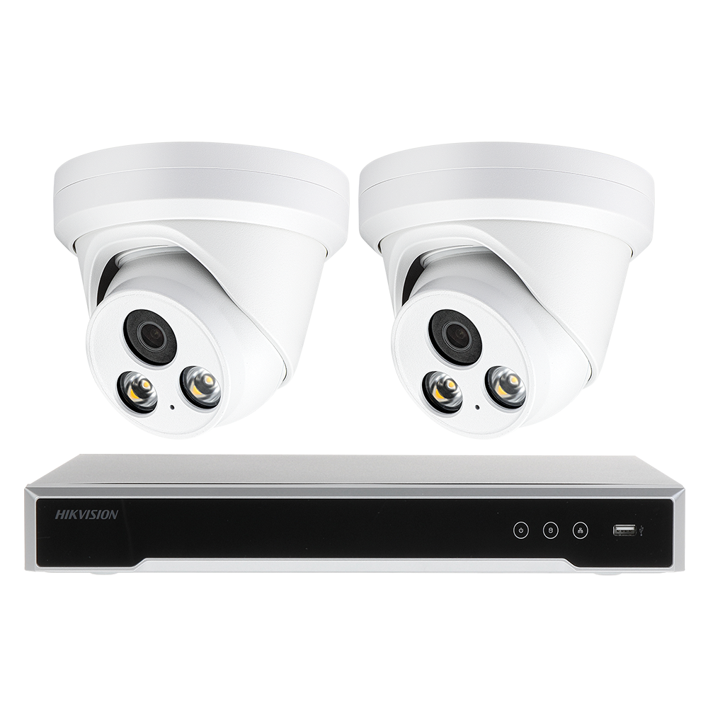 Hikvision Compatible Security Camera System 5MP Built-in Mic ColorVu PoE IP Camera H.265+ IP67 Full Color Night Vision APP Outdoor 8CH Video Recorder Plug Play CCTV