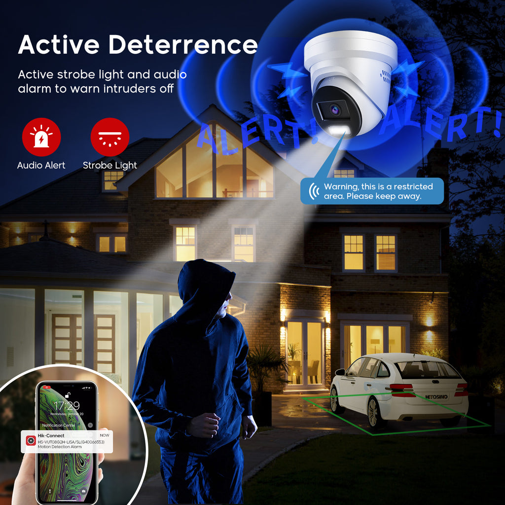 Hikvision oem 4MP POE DS-2CD2347G2-LSU/SL 2 Way Audio ColorVu IP Camera Outdoor