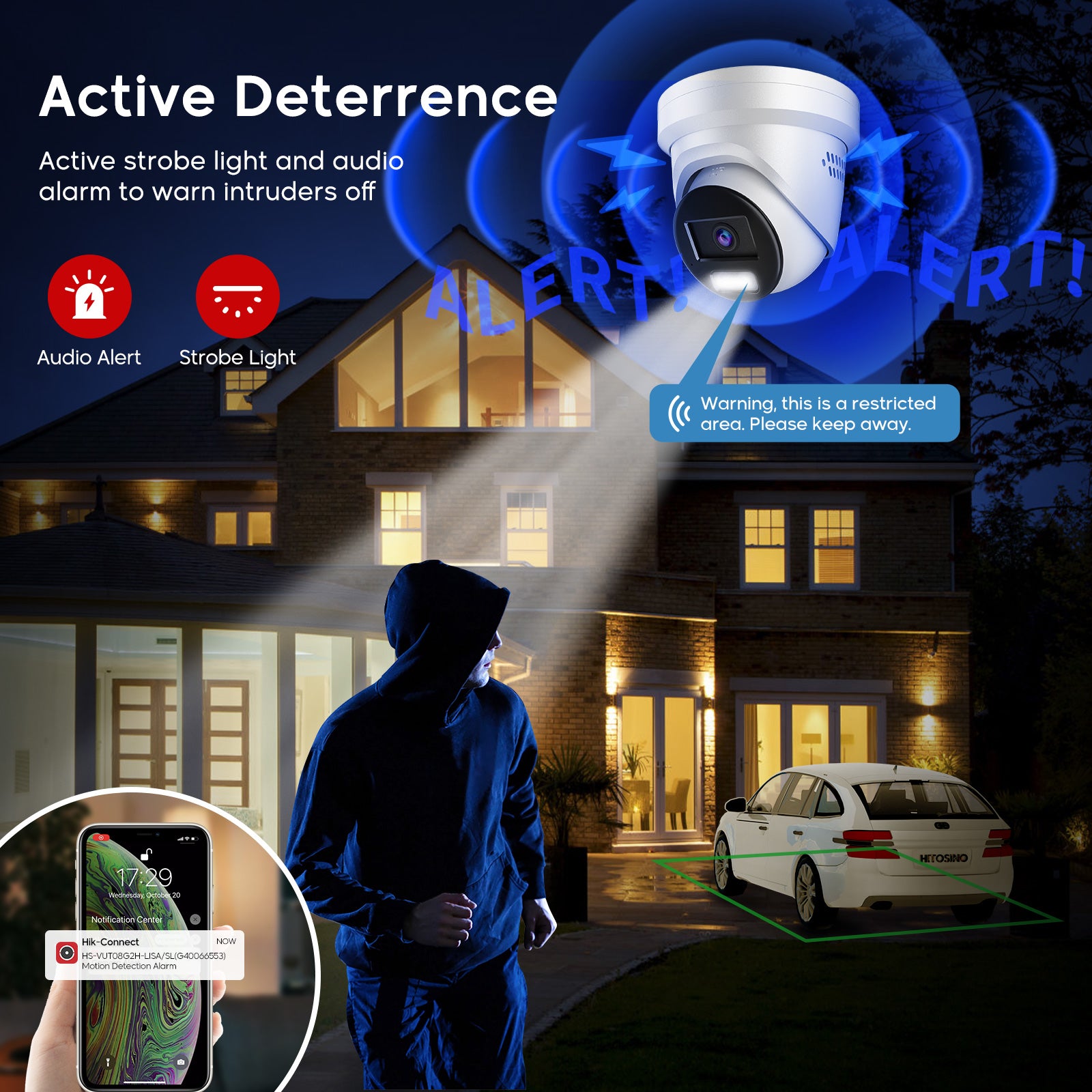 Hikvision oem 4MP POE DS-2CD2347G2-LSU/SL 2 Way Audio ColorVu IP Camera Outdoor