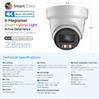 HIKVISION OEM 8MP Live Guard IP Camera DS-2CD2387G2H-LISU/SL IR ColorVu Outdoor