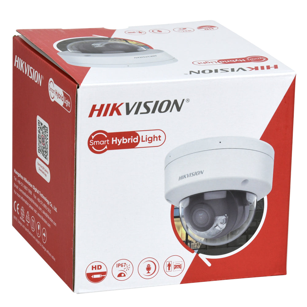 Hikvison DS-2CD1183G2-LIUF 8 MP 4k Smart Hybrid Light Fixed Dome IP Camera Smart Hybrid Light, Human/Vehicle Detection, IP67 & IK08 Rating, 2.8MM H.265+