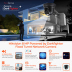 Hikvision 12MP NVR 16 Channel Security Audio PoE IP Camera System, Face Recognition & AcuSearch DarkFighter IP67 CCTV for Businesses