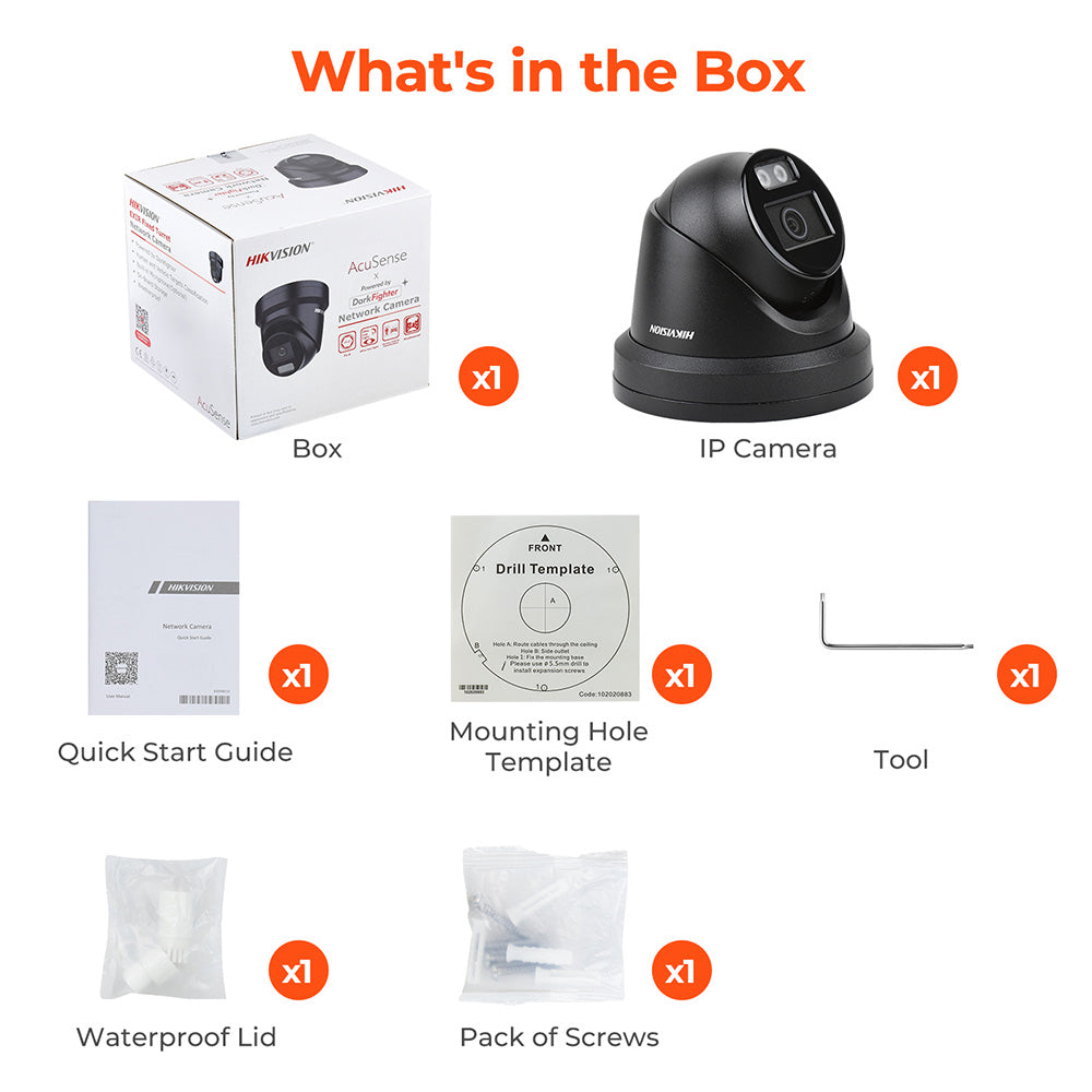 Hikvision 12MP NVR 16 Channel Security Audio PoE IP Camera System, Face Recognition & AcuSearch DarkFighter IP67 CCTV for Businesses