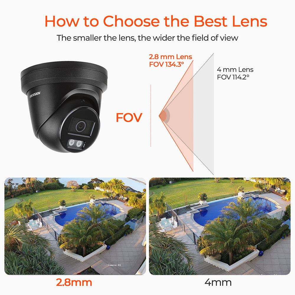 Hikvision DS-2CD2386G2H-IU 8MP 4K IP Camera Powered by Darkfighter Turret Built-in mic Network Camera