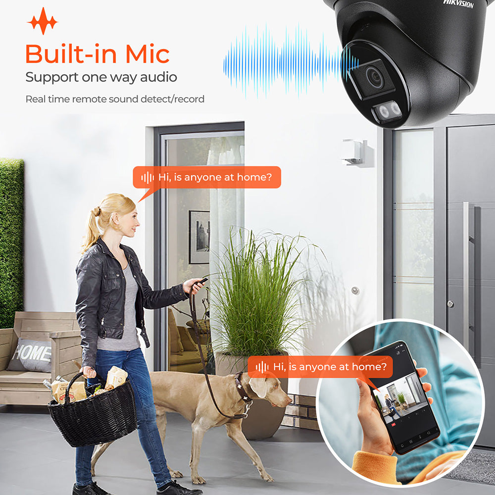 Hikvision 12MP NVR 16 Channel Security Audio PoE IP Camera System, Face Recognition & AcuSearch DarkFighter IP67 CCTV for Businesses