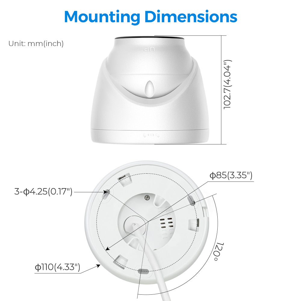 Hikvision 4ch 4POE Security Camera System 8 MP 4K Smart Hybrid Light Turret Network Camera 2.8MM Motion Detection Plug & Play