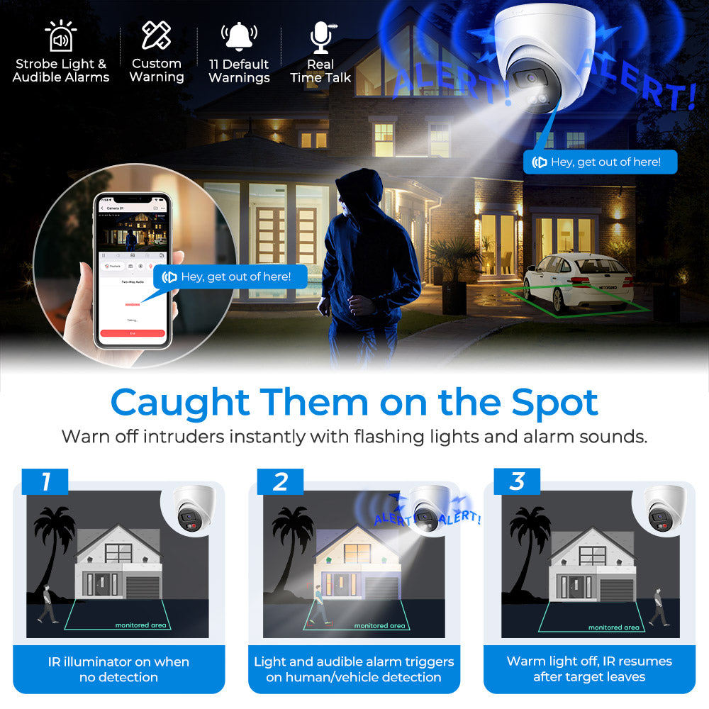 Hikvision DS-2CD1383G2-LIUF 4K 8 MP Smart Hybrid Light IP Camera 2.8mm Human & Vehicle Detection 12.5/50 fps