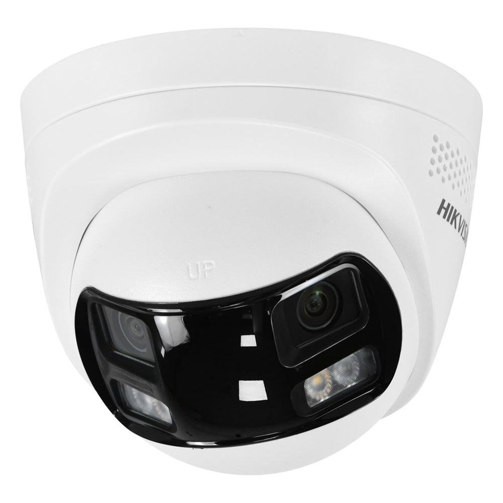 Hikvision DS-2CD1383G2P-LIUF/SL 8MP 180° Panoramic AI Turret Camera | AcuSense Smart Hybrid Light PoE Camera with Audio