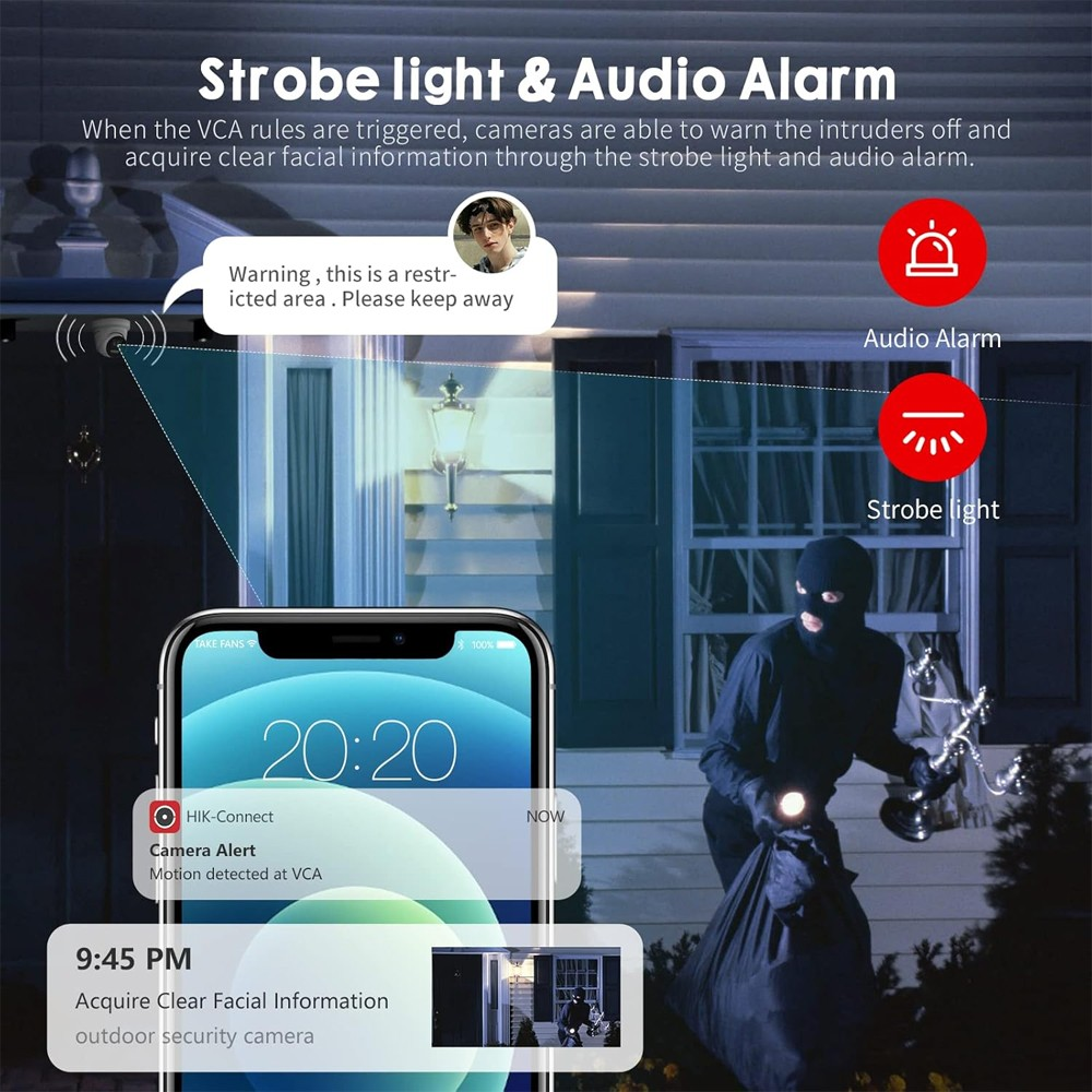 Hikvision DS-2CD1383G2P-LIUF/SL 8MP Dual Lens 180° Wide Angle ColorVu IP Camera