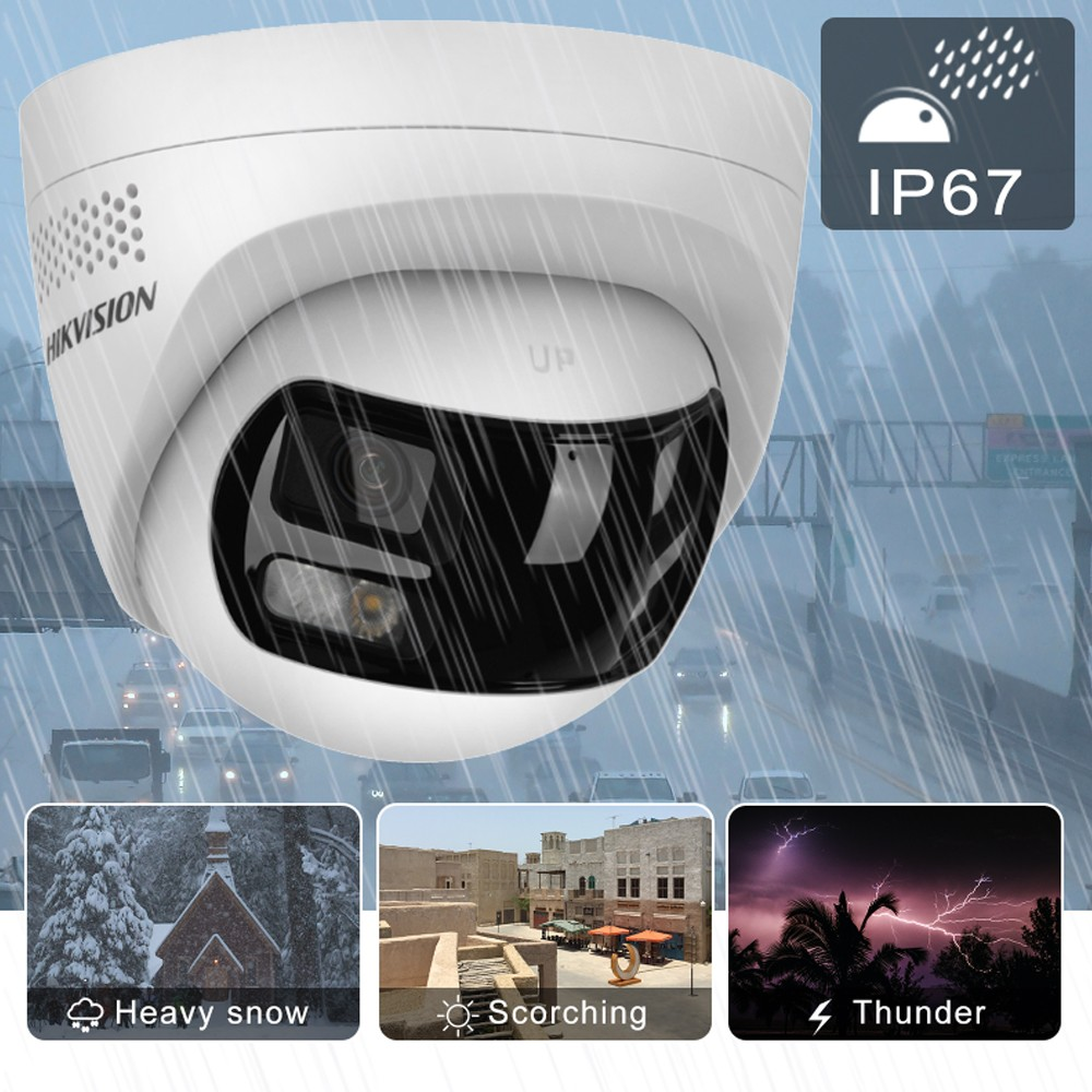 Hikvision DS-2CD1383G2P-LIUF/SL 8MP Dual Lens 180° Wide Angle ColorVu IP Camera