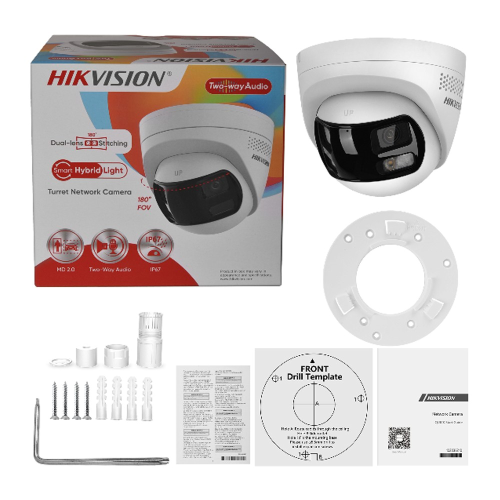 Hikvision DS-2CD1383G2P-LIUF/SL 8MP Dual Lens 180° Wide Angle ColorVu IP Camera