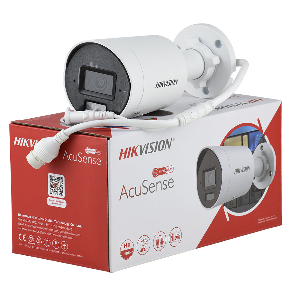 Hikvision DS-2CD2043G2-LI2U 4MP Acusense Smart Hybrid Light Fixed Bullet Network Camera with 2-way mic and Motion Detection
