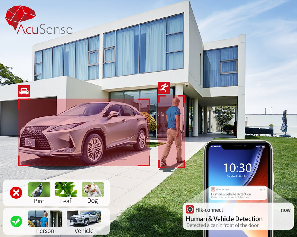 Hikvision DS-2CD2343G2-LI 4MP Acusense Smart Hybrid Light Fixed Turret Network Camera with Human & Vehicle Detection