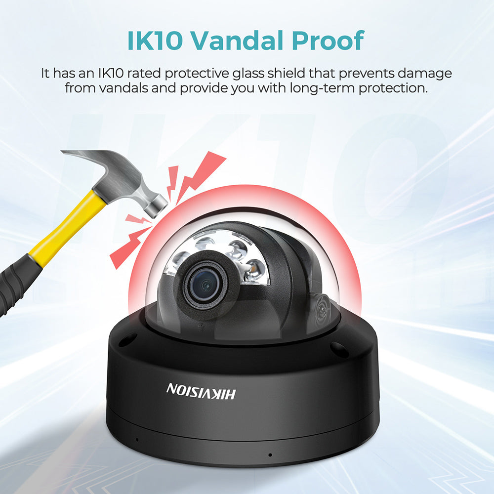 Hikvision DS-2CD2143G2-LIS2U Black 4 MP Acusense Smart Hybrid Light Fixed Dome Network Camera with WDR & Built-in dual-microphone