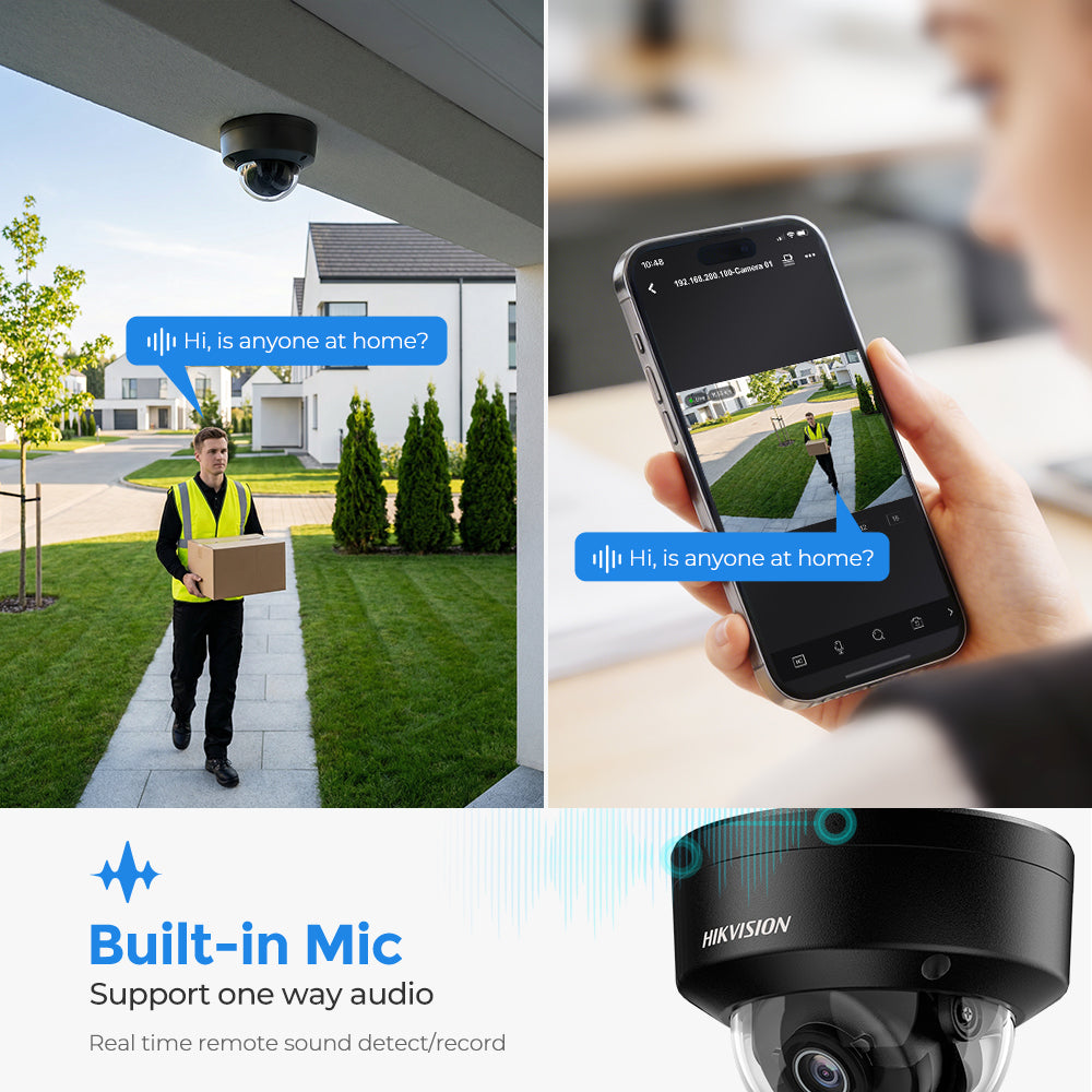 Hikvision DS-2CD2186G2H-ISU 8MP 4K Powered by Darkfighter Fixed Dome IP Camera MIC IP67 & IK10 vandal-resistant human & vehicle Detection