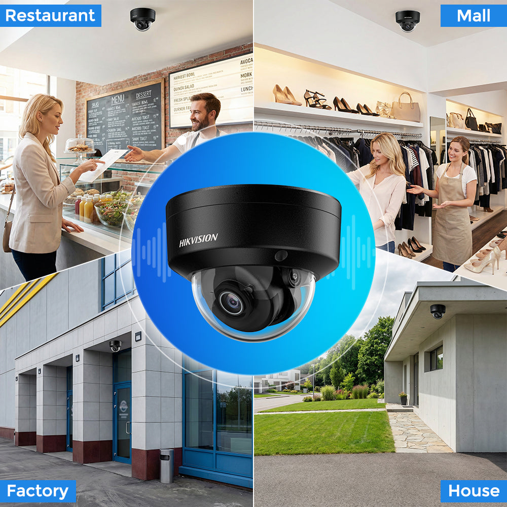 Hikvision DS-2CD2186G2H-ISU 8MP 4K Powered by Darkfighter Fixed Dome IP Camera MIC IP67 & IK10 vandal-resistant human & vehicle Detection