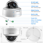 Hikvision DS-2CD2186G2H-ISU 4K 8 MP Powered by Darkfighter Fixed Dome Acusense IP Camera IP67 & IK10 MIC 2.8MM