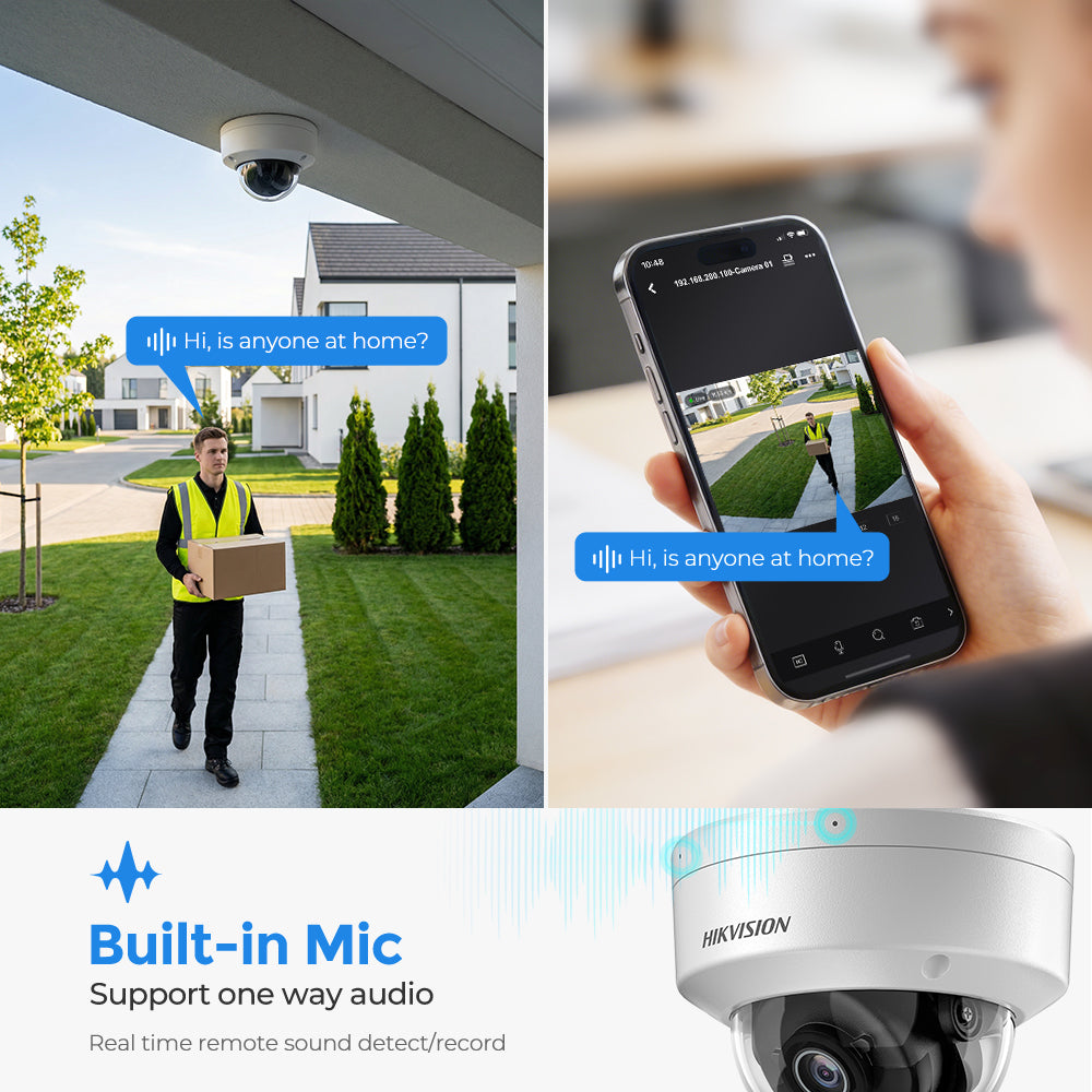 Hikvision DS-2CD2186G2H-ISU 4K 8 MP Powered by Darkfighter Fixed Dome Acusense IP Camera IP67 & IK10 MIC 2.8MM