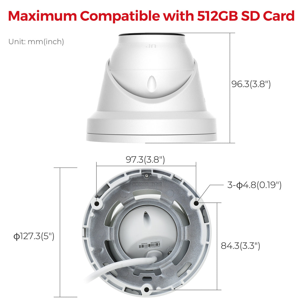 Hikvison DS-2CD2343G2-LI2U 4MP Acusense Smart Hybrid Light Fixed Turret Network Camera with Motion Detection and  2-way real-time MIC