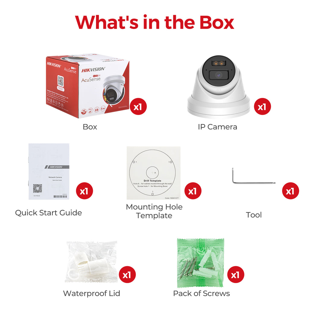 Hikvison DS-2CD2343G2-LI2U 4MP Acusense Smart Hybrid Light Fixed Turret Network Camera with Motion Detection and  2-way real-time MIC