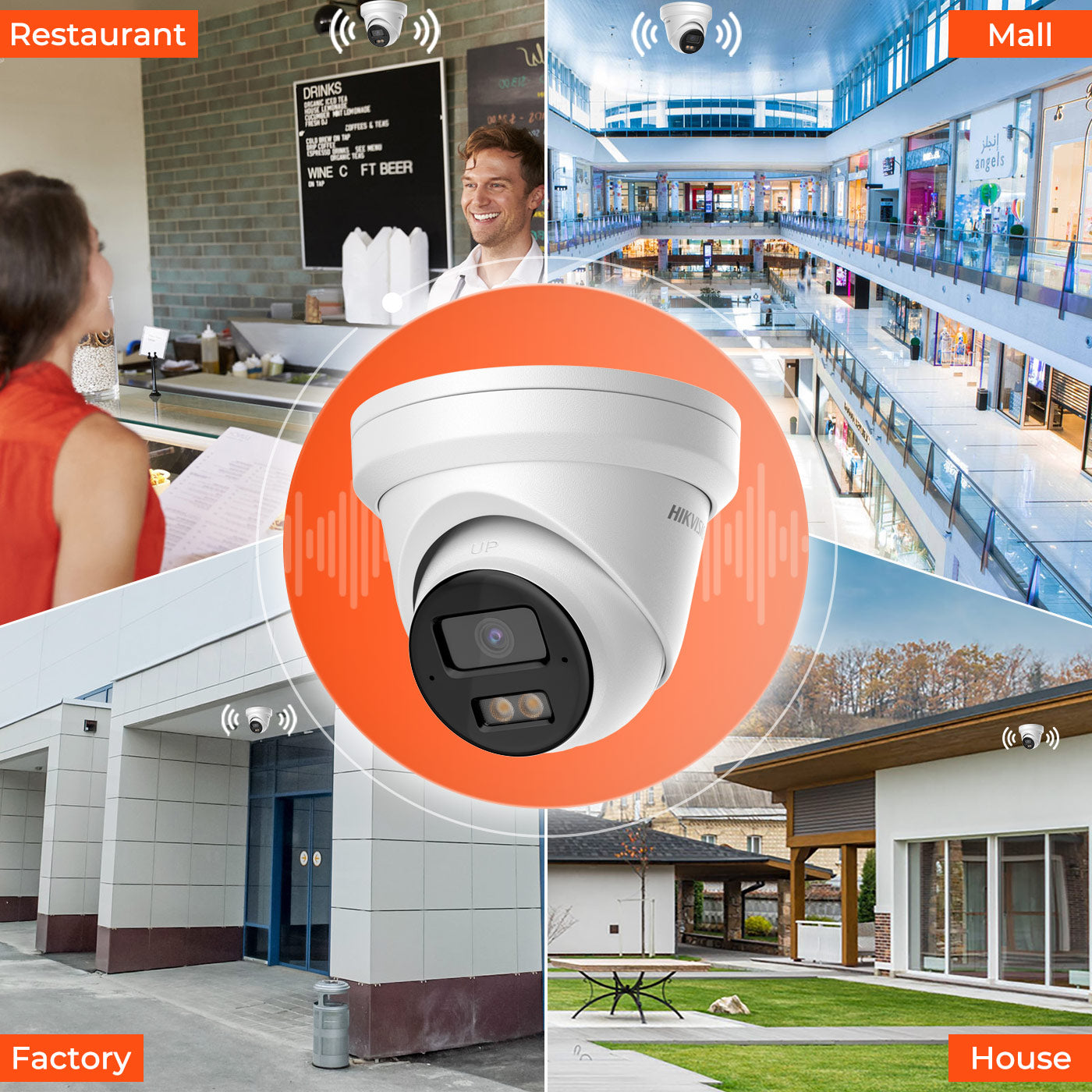 Hikvision DS-2CD2343G2-LI 4MP Acusense Smart Hybrid Light Fixed Turret Network Camera with Human & Vehicle Detection