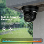 Hikvision DS-2CD2383G2-LI2U Black 8MP Acusense Smart Hybrid Light Fixed Turret Network Camera with Motion Detection Built-in 2-way MIC