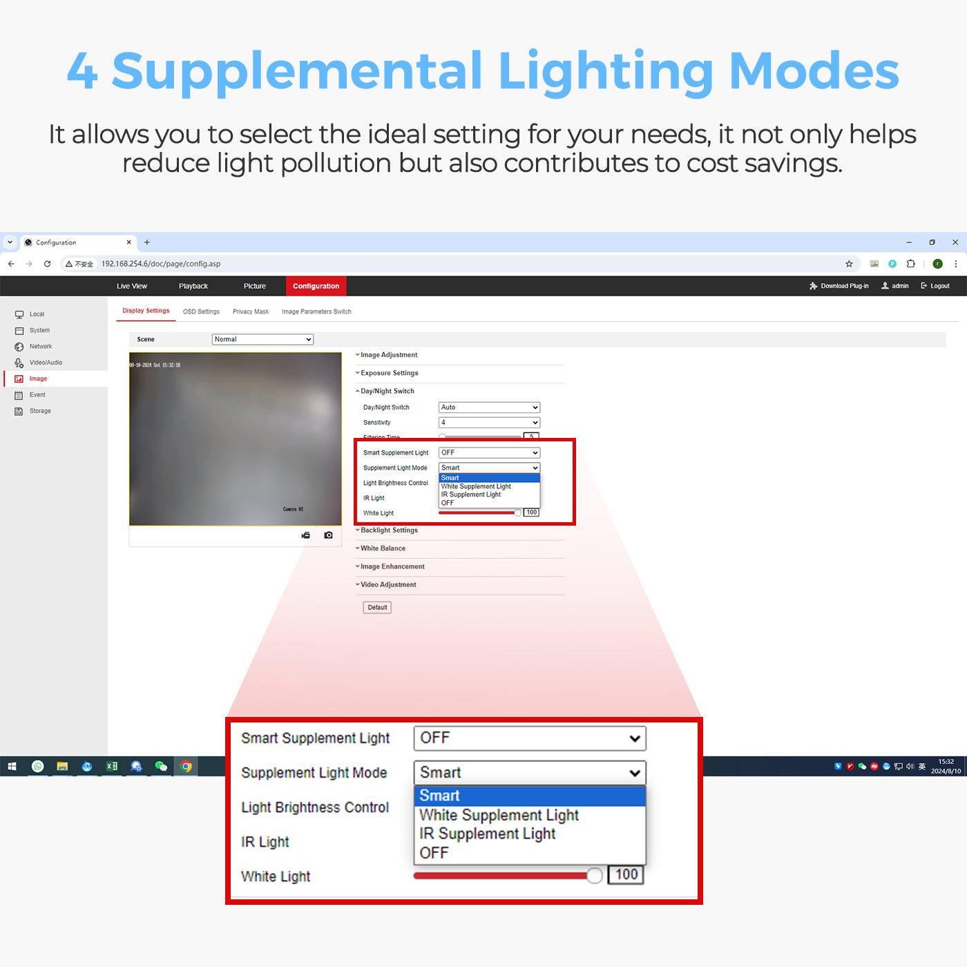Hikvision DS-2CD2383G2-LI2U Black 8MP Acusense Smart Hybrid Light Fixed Turret Network Camera with Motion Detection Built-in 2-way MIC