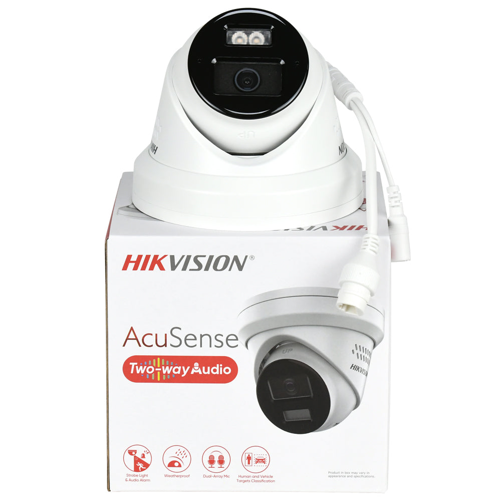 Hikvision DS-2CD2383G2-LI2U/SRB 8 MP Acusense and Audible Warning & Smart Hybrid Light Fixed Turret Network Camera  Built-in dual-microphone WDR H.265+