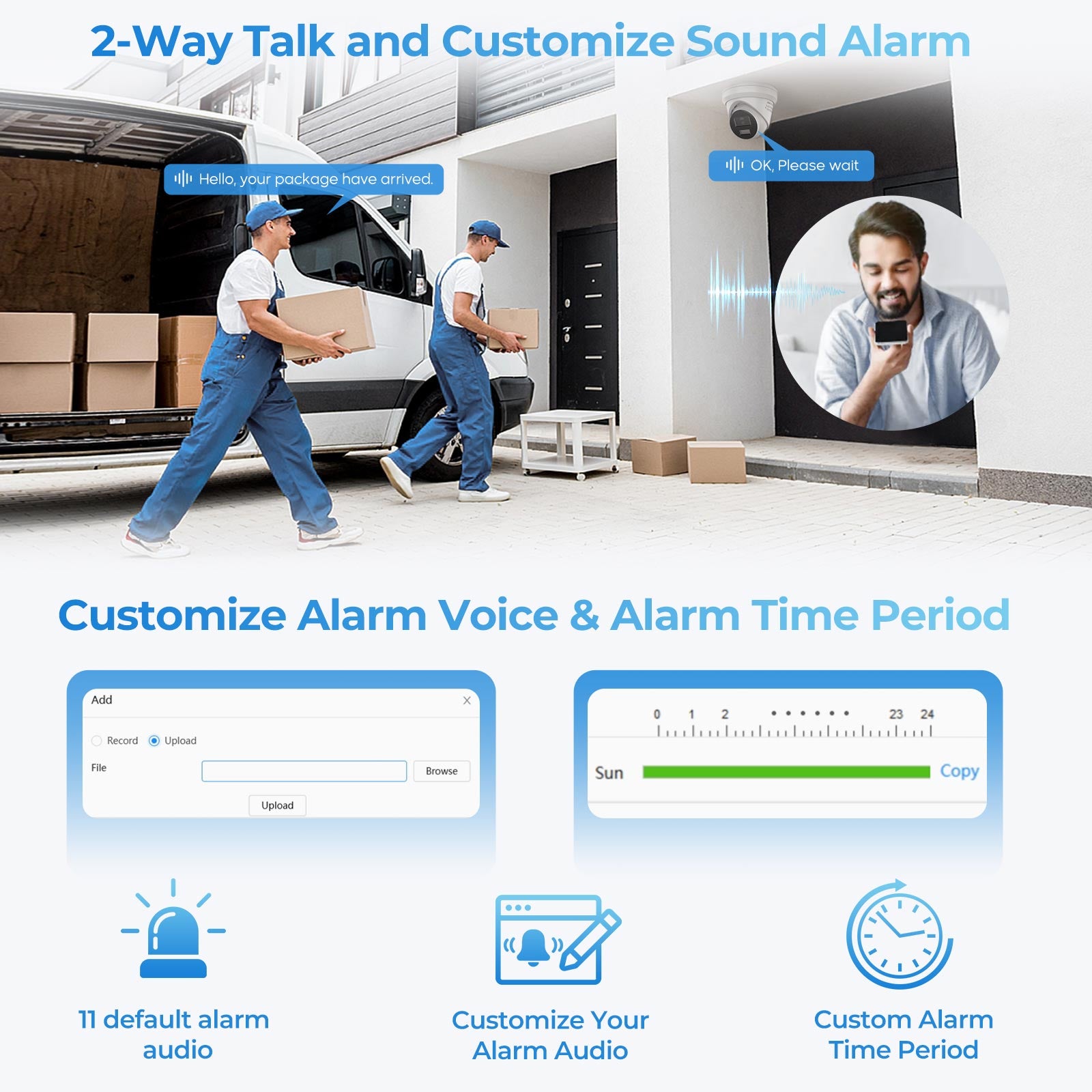 Hikvision DS-2CD2383G2-LI2U/SRB 8 MP Acusense and Audible Warning & Smart Hybrid Light Fixed Turret Network Camera  Built-in dual-microphone WDR H.265+