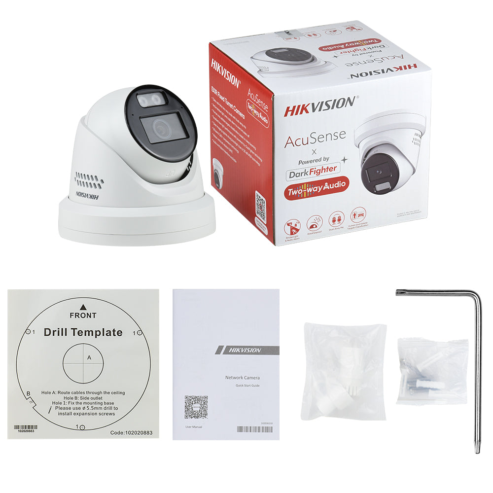 Hikvision DS-2CD2386G2H-I 4K 8 MP Powered by Darkfighter Fixed Turret IP Camera human & vehicle Detection H.265+ 2.8MM Outdoor/Inside