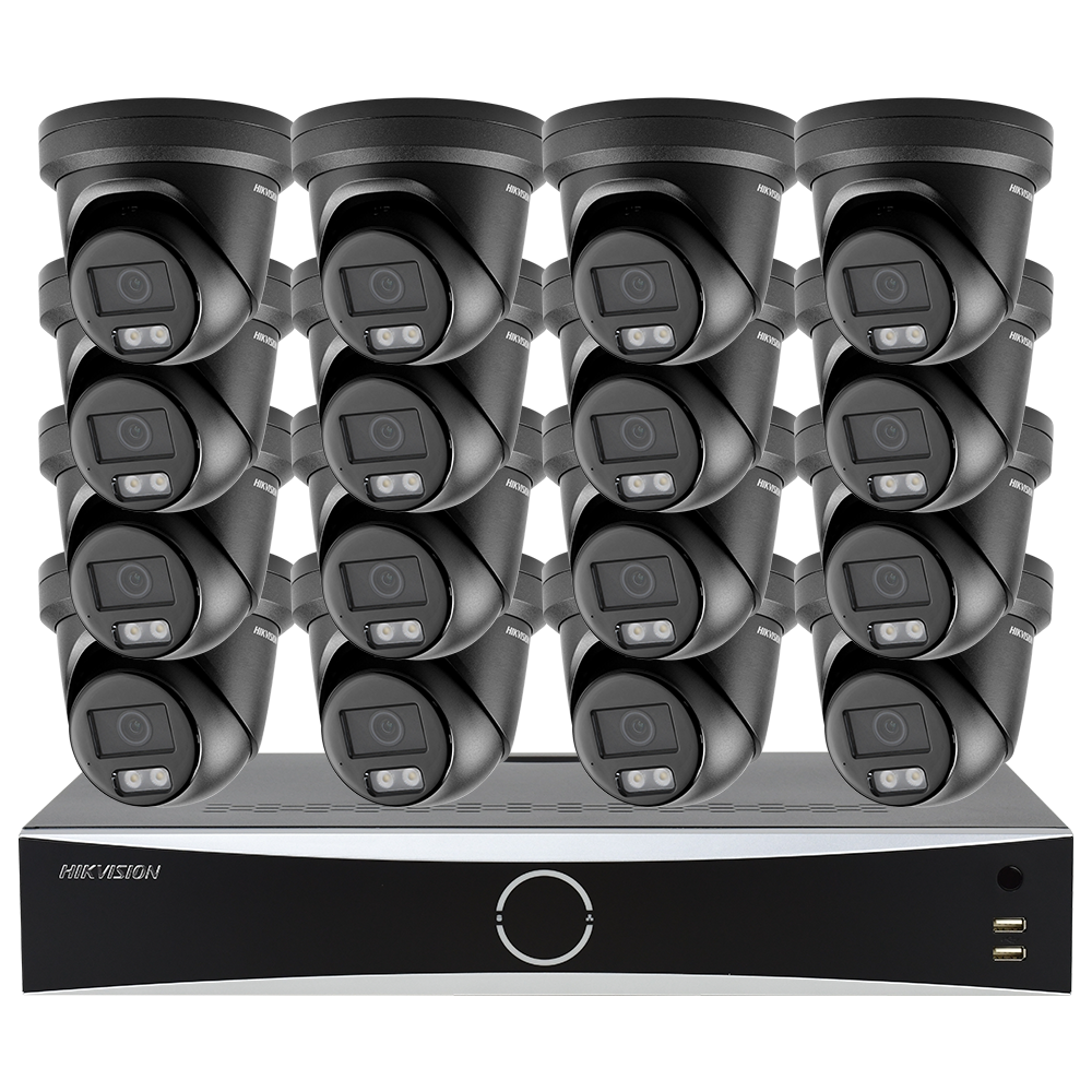 Hikvision 32CH 4K PoE Security Camera System 8MP Indoor Outdoor IP Cameras Person Vehicle Detection mic Color Night Vision