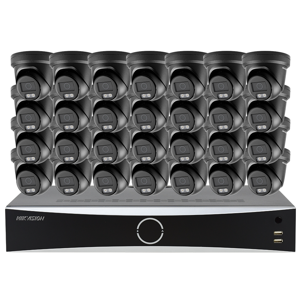 Hikvision 32CH 4K PoE Security Camera System 8MP Indoor Outdoor IP Cameras Person Vehicle Detection mic Color Night Vision