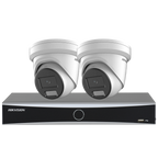 Hikvision 4ch 4POE Security Camera System Darkfighter Acusense IP Cam Built In MIC Plug & Play Night Vision, Motion Alert, Remote Access