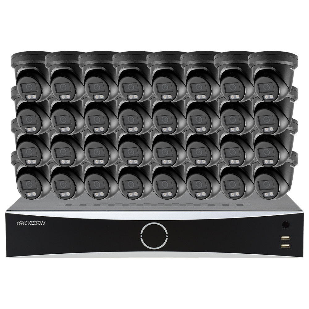 Hikvision 32CH 4K PoE Security Camera System 8MP Indoor Outdoor IP Cameras Person Vehicle Detection mic Color Night Vision