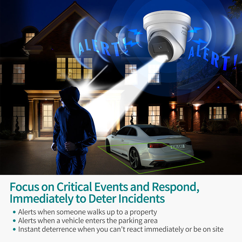 Hikvision 8MP DS-2CD2387G2H-LISU/SL Two-way Talk 2.8mm Smart Hybrid Light with ColorVu Turret Network Camera Active strobe light & audio alarm