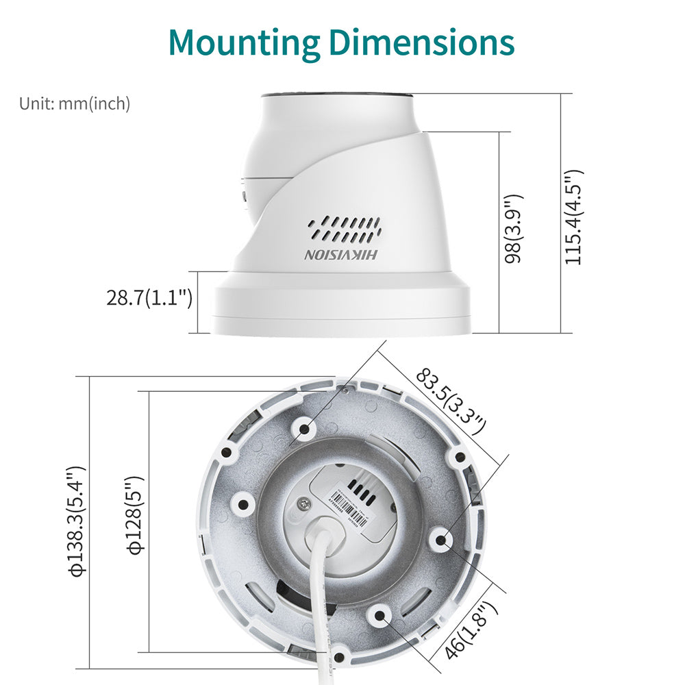 Hikvision 8MP DS-2CD2387G2H-LISU/SL Two-way Talk 2.8mm Smart Hybrid Light with ColorVu Turret Network Camera Active strobe light & audio alarm
