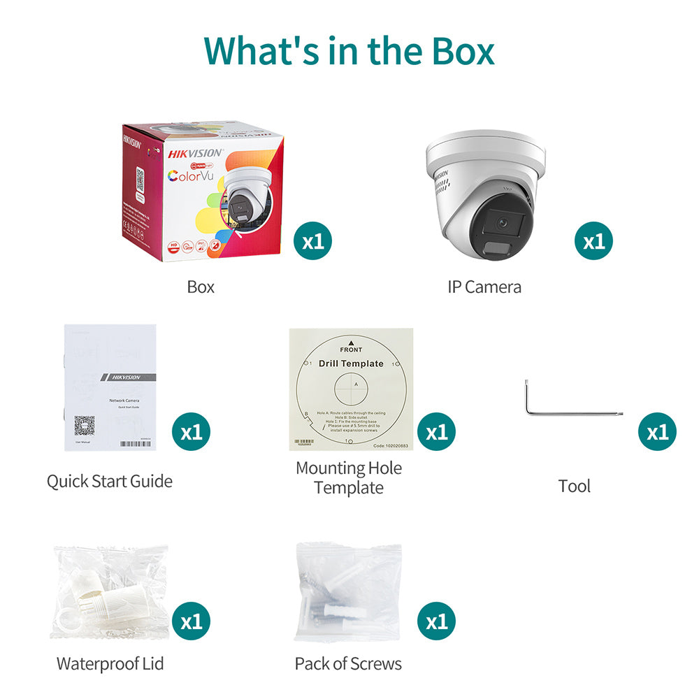 Hikvision 8MP DS-2CD2387G2H-LISU/SL Two-way Talk 2.8mm Smart Hybrid Light with ColorVu Turret Network Camera Active strobe light & audio alarm