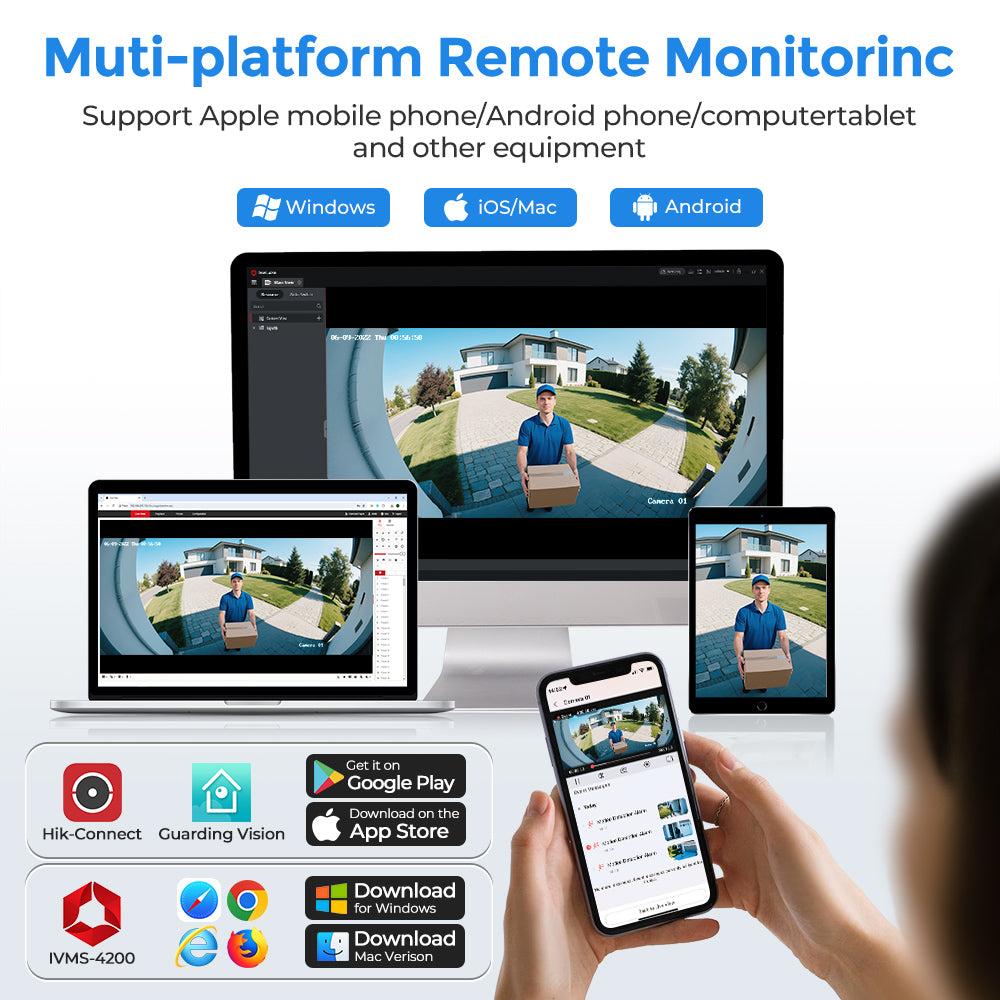 Hikvision DS-2CD2387G2P-LSU/SL 8MP 180° Panoramic ColorVu IP Camera Mic Speaker