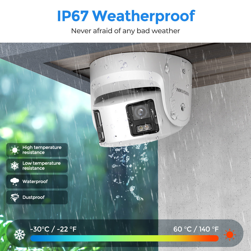 Hikvision DS-2CD2387G2P-LSU/SL 8MP 180° Panoramic ColorVu IP Camera Mic Speaker