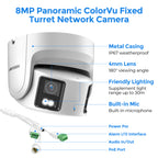 Hikvision DS-2CD2387G2P-LSU/SL 8MP 180° Panoramic ColorVu IP Camera Mic Speaker