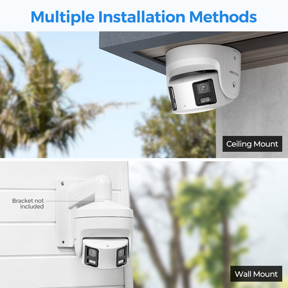 Hikvision DS-2CD2387G2P-LSU/SL 8MP 180° Panoramic ColorVu IP Camera Mic Speaker