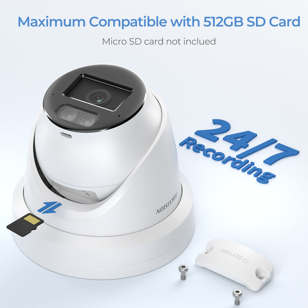 Hikvision DS-2CD2347G3-LI2UY 2.8mm 4MP Anti-corrosion IP Camera Smart Hybrid Light with ColorVu Turret Built-in mic Network Camera